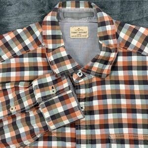 Tommy Bahama Button Down Shirt Mens L Multi Color Gingham Plaid 123-TD34436